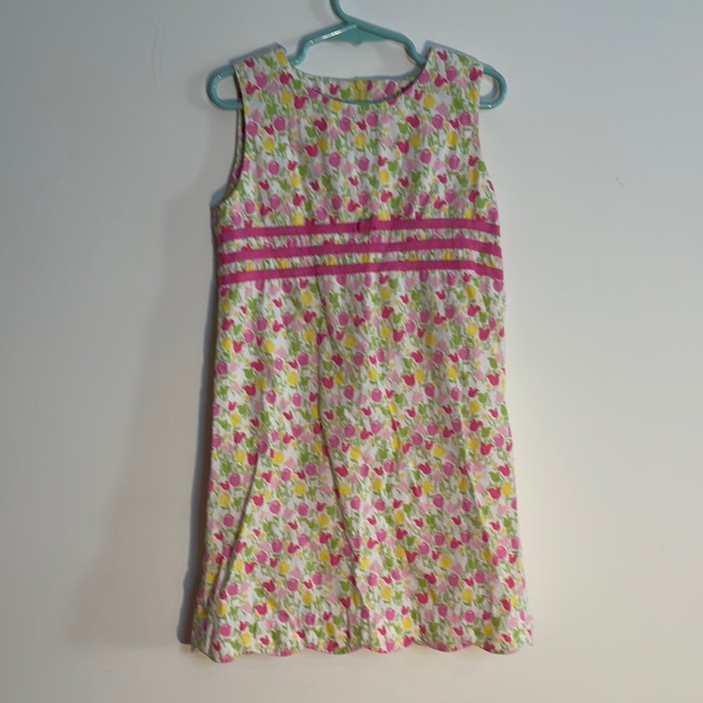 Lilly Pulitzer Cream and Pink Scoop Neck Sundress